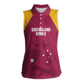 Custom Queensland Bowls Australia Women Sleeveless Polo Shirt Go Champions QLD Kookaburra - Aussie Hoodie