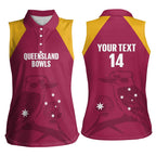 Custom Queensland Bowls Australia Women Sleeveless Polo Shirt Go Champions QLD Kookaburra - Aussie Hoodie