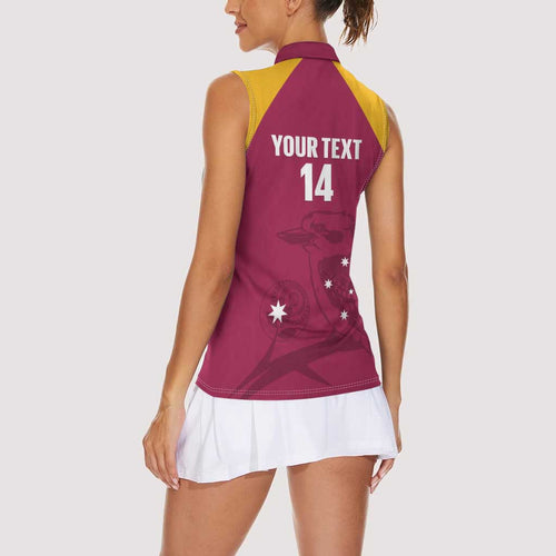 Custom Queensland Bowls Australia Women Sleeveless Polo Shirt Go Champions QLD Kookaburra - Aussie Hoodie