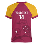 Custom Queensland Bowls Australia Women V-Neck T-Shirt Go Champions QLD Kookaburra - Aussie Hoodie