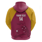 Custom Queensland Bowls Australia Zip Hoodie Go Champions QLD Kookaburra - Aussie Hoodie