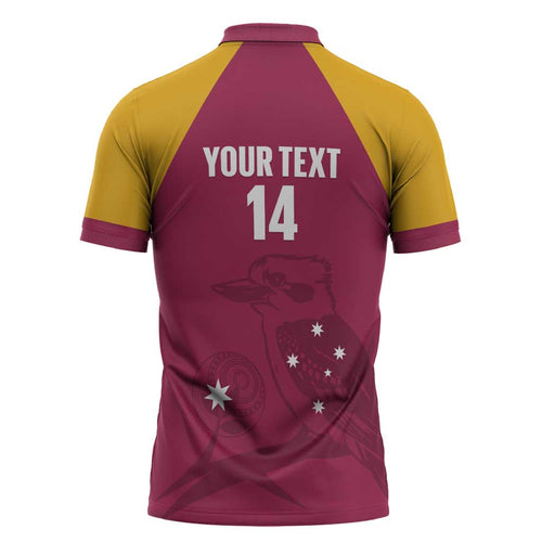 Custom Queensland Bowls Australia Zipper Polo Shirt Go Champions QLD Kookaburra - Aussie Hoodie