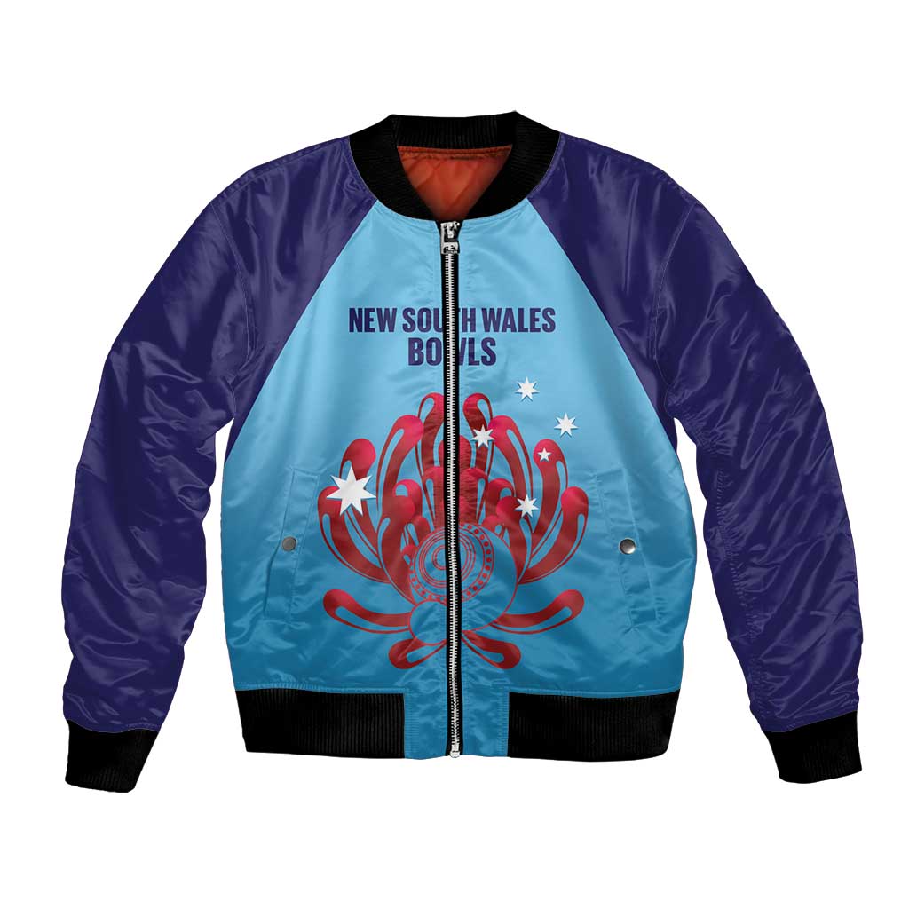 Custom New South Wales Bowls Australia Bomber Jacket Go Champions NSW Waratah - Aussie Hoodie