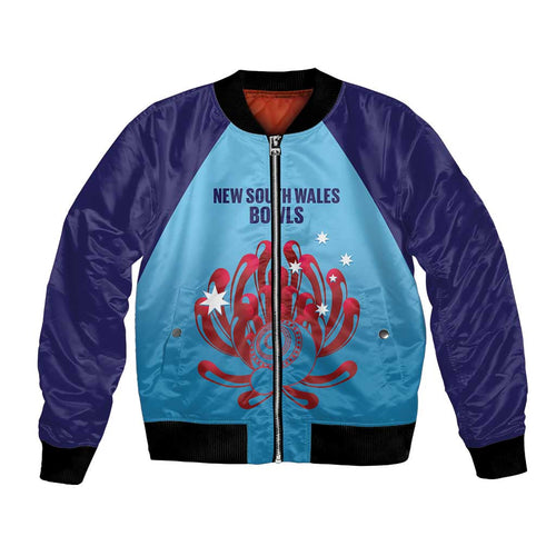 Custom New South Wales Bowls Australia Bomber Jacket Go Champions NSW Waratah - Aussie Hoodie