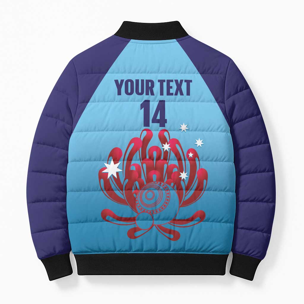 Custom New South Wales Bowls Australia Bomber Puffer Jacket Go Champions NSW Waratah - Aussie Hoodie