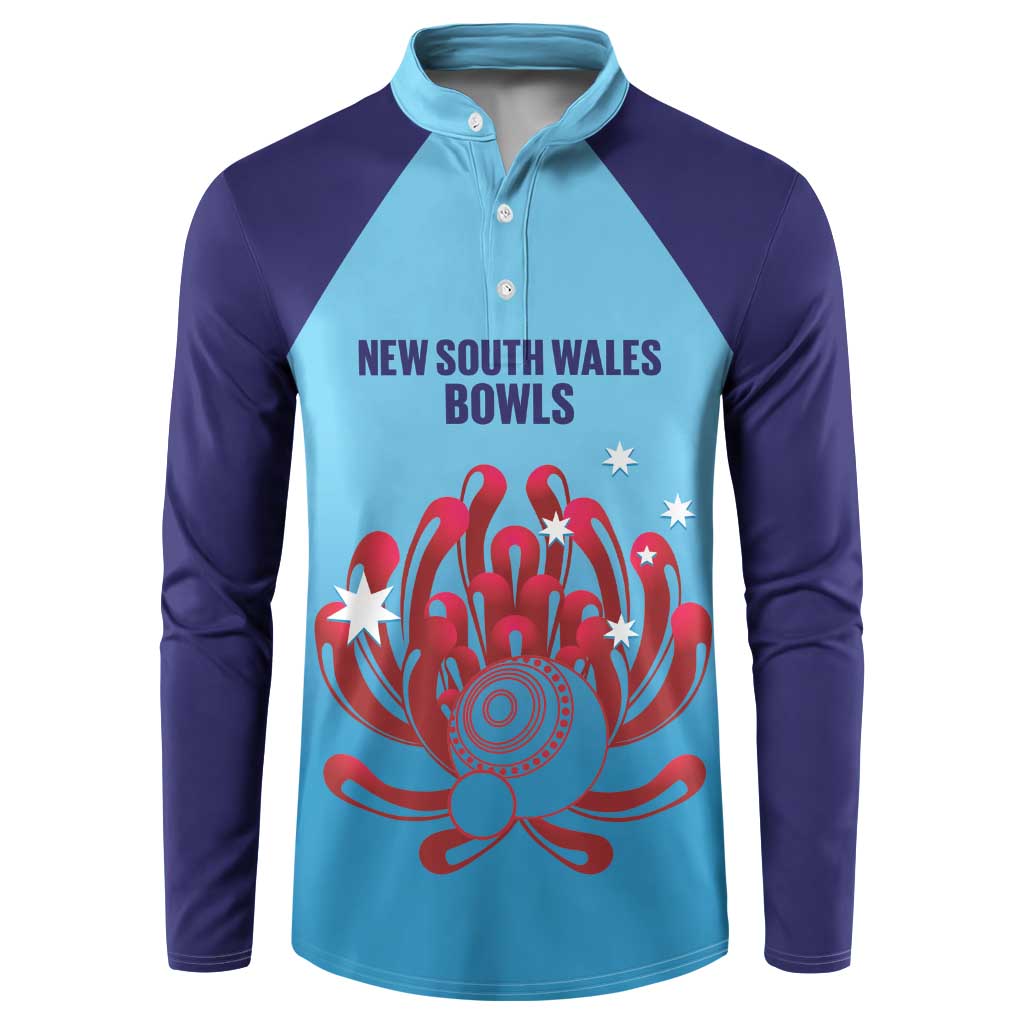 Custom New South Wales Bowls Australia Button Sweatshirt Go Champions NSW Waratah - Aussie Hoodie