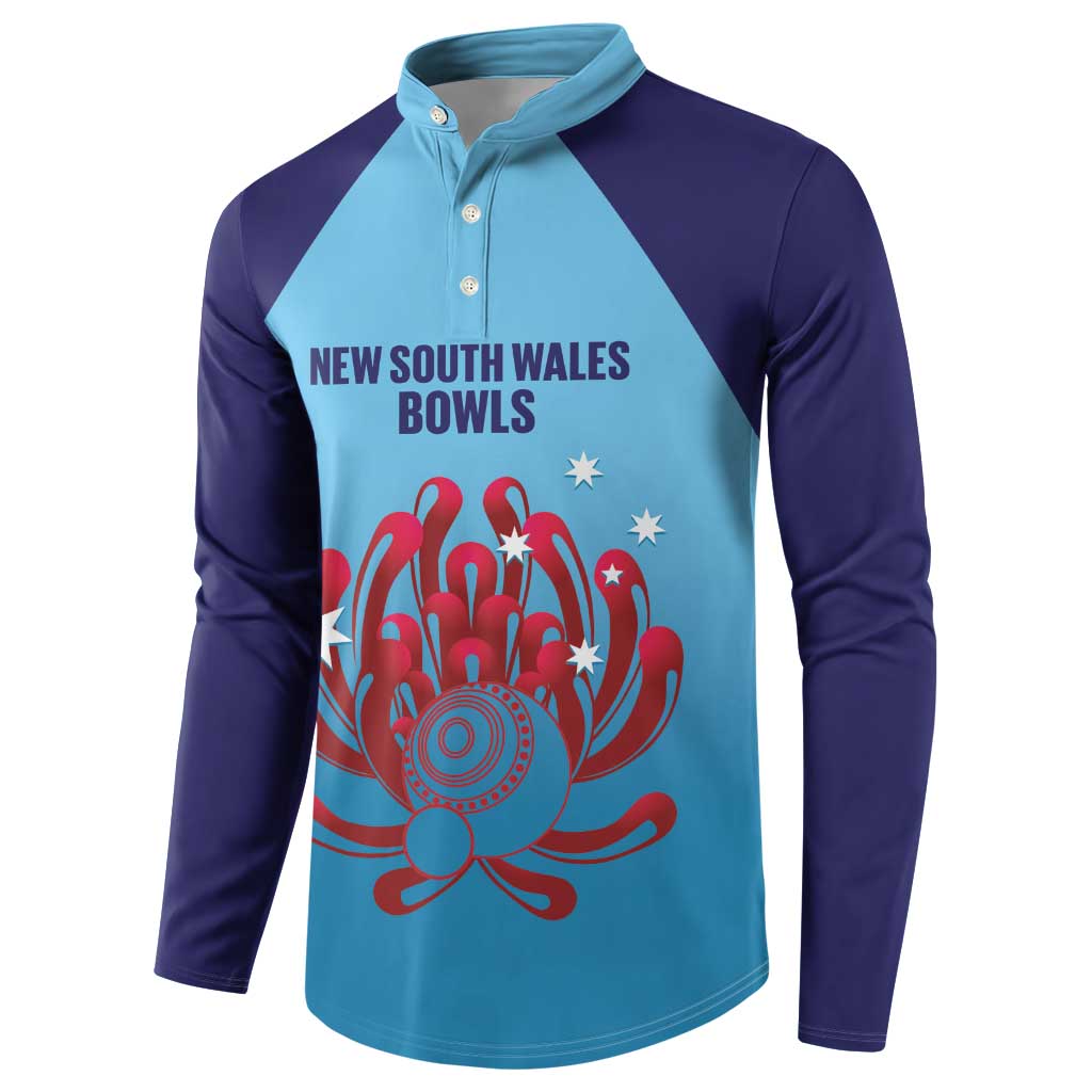 Custom New South Wales Bowls Australia Button Sweatshirt Go Champions NSW Waratah - Aussie Hoodie