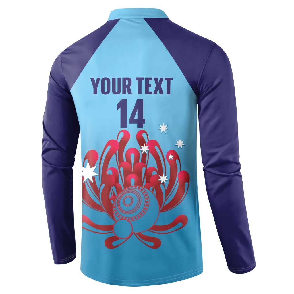 Custom New South Wales Bowls Australia Button Sweatshirt Go Champions NSW Waratah - Aussie Hoodie