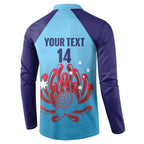 Custom New South Wales Bowls Australia Button Sweatshirt Go Champions NSW Waratah - Aussie Hoodie