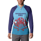 Custom New South Wales Bowls Australia Button Sweatshirt Go Champions NSW Waratah - Aussie Hoodie