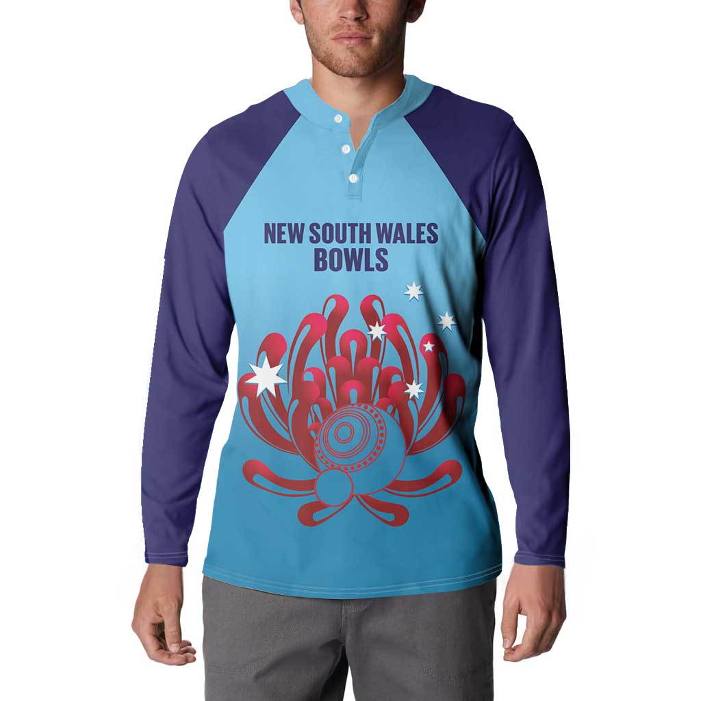 Custom New South Wales Bowls Australia Button Sweatshirt Go Champions NSW Waratah - Aussie Hoodie