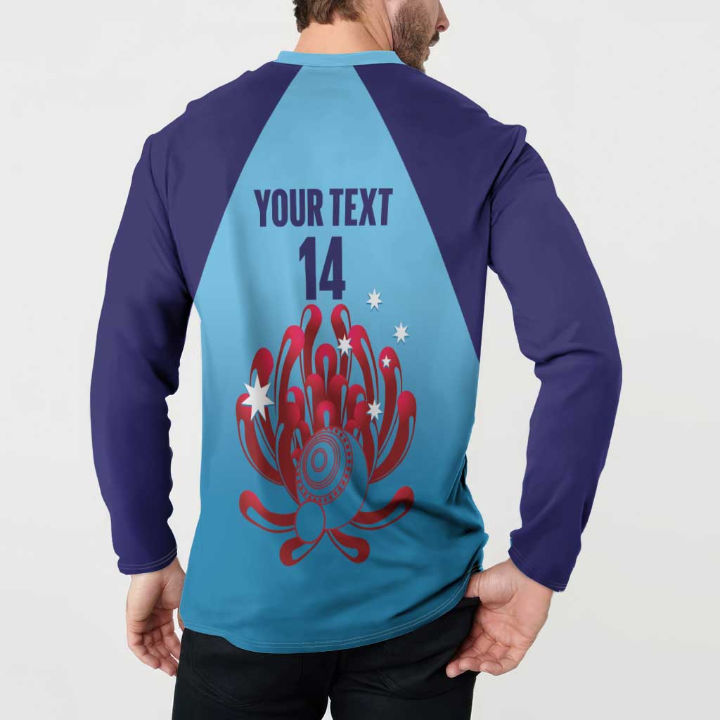 Custom New South Wales Bowls Australia Button Sweatshirt Go Champions NSW Waratah - Aussie Hoodie