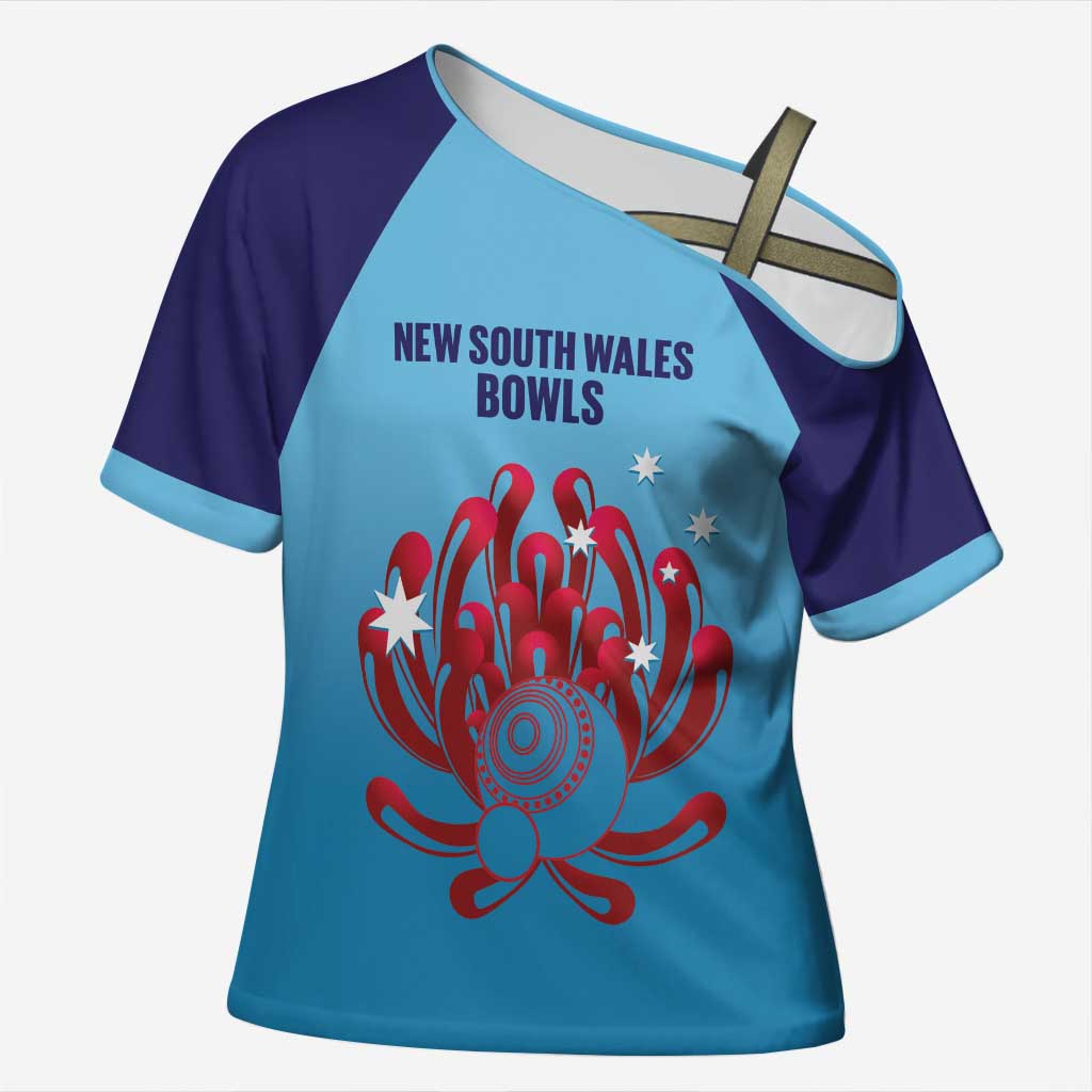 Custom New South Wales Bowls Australia Cross Shoulder Shirt Go Champions NSW Waratah - Aussie Hoodie