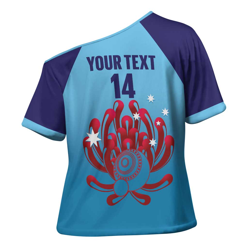 Custom New South Wales Bowls Australia Cross Shoulder Shirt Go Champions NSW Waratah - Aussie Hoodie
