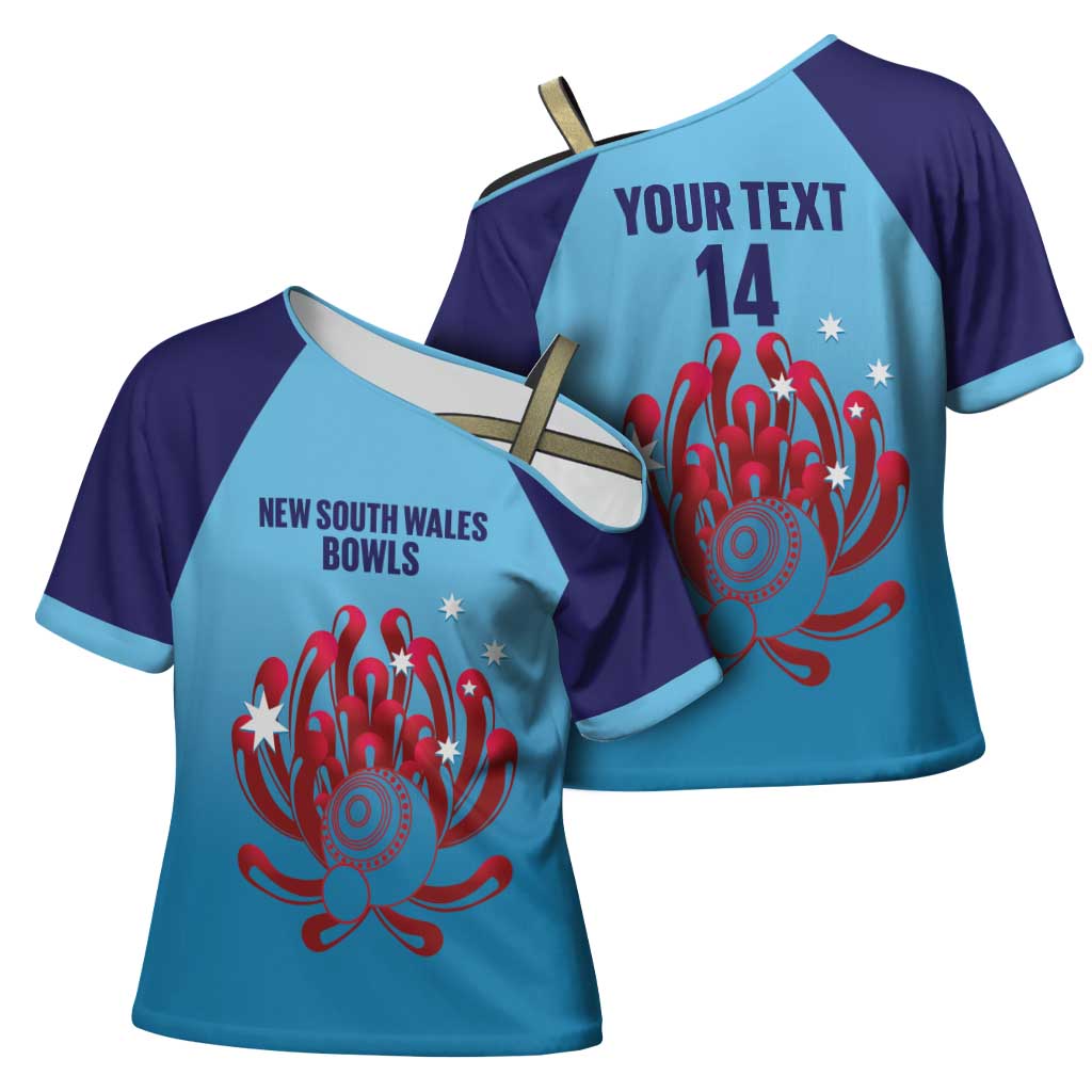 Custom New South Wales Bowls Australia Cross Shoulder Shirt Go Champions NSW Waratah - Aussie Hoodie