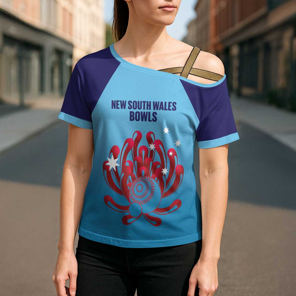 Custom New South Wales Bowls Australia Cross Shoulder Shirt Go Champions NSW Waratah - Aussie Hoodie