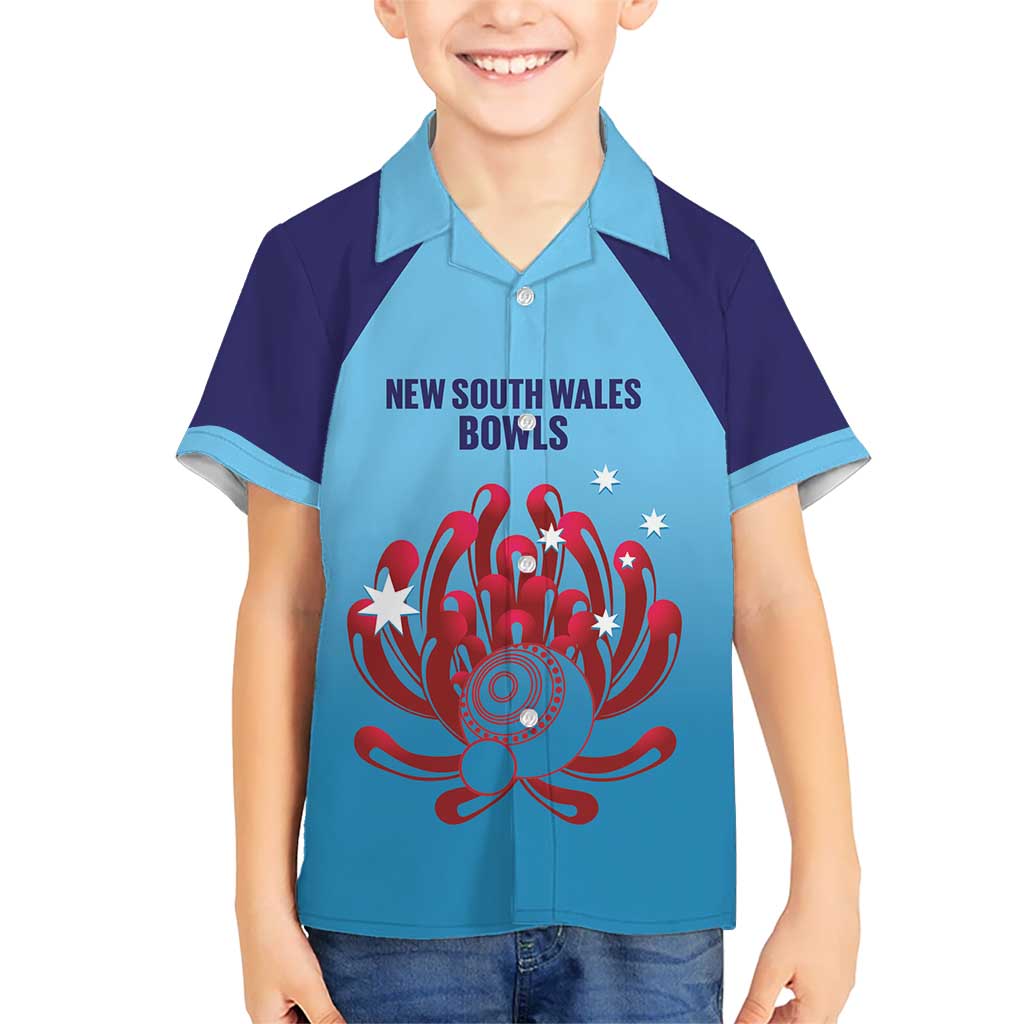 Custom New South Wales Bowls Australia Kid Hawaiian Shirt Go Champions NSW Waratah - Aussie Hoodie
