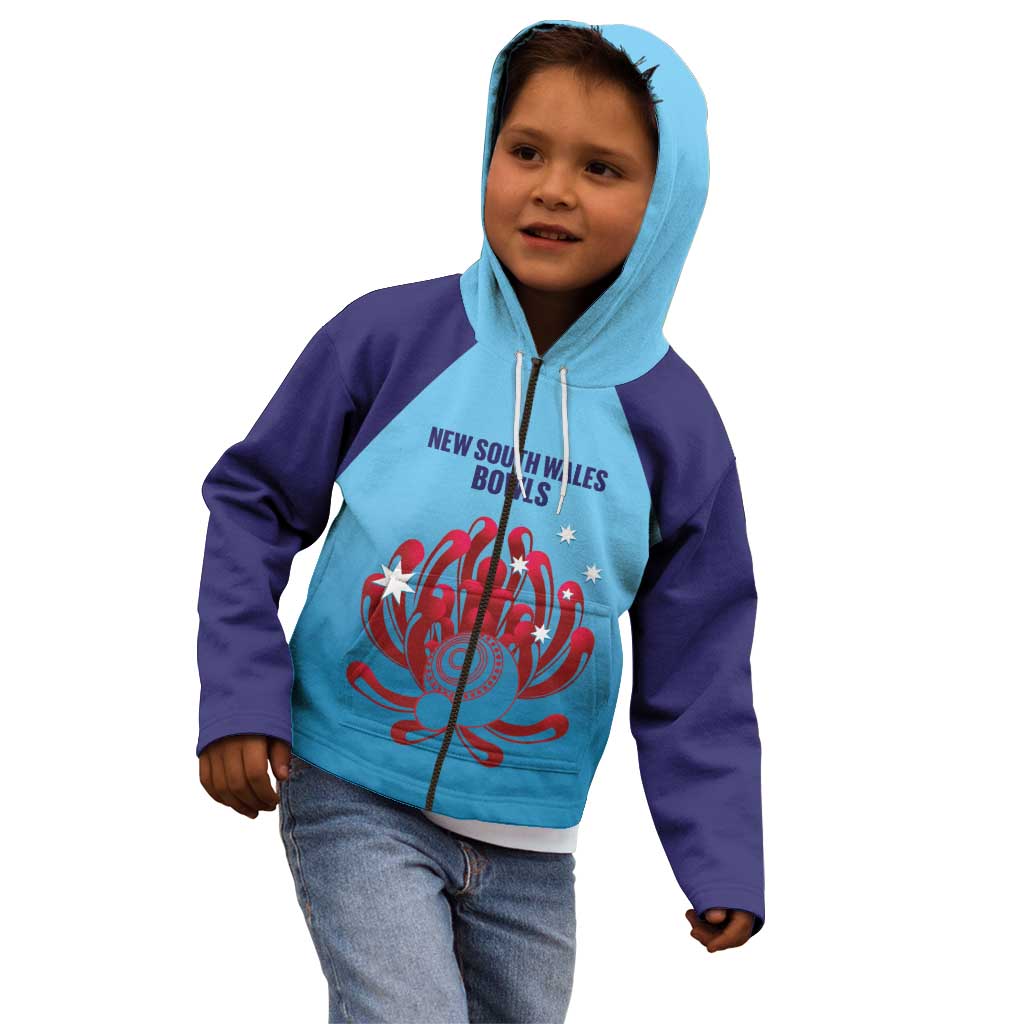 Custom New South Wales Bowls Australia Kid Hoodie Go Champions NSW Waratah - Aussie Hoodie