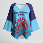 Custom New South Wales Bowls Australia Kimono Sleeve Blouse Go Champions NSW Waratah - Aussie Hoodie
