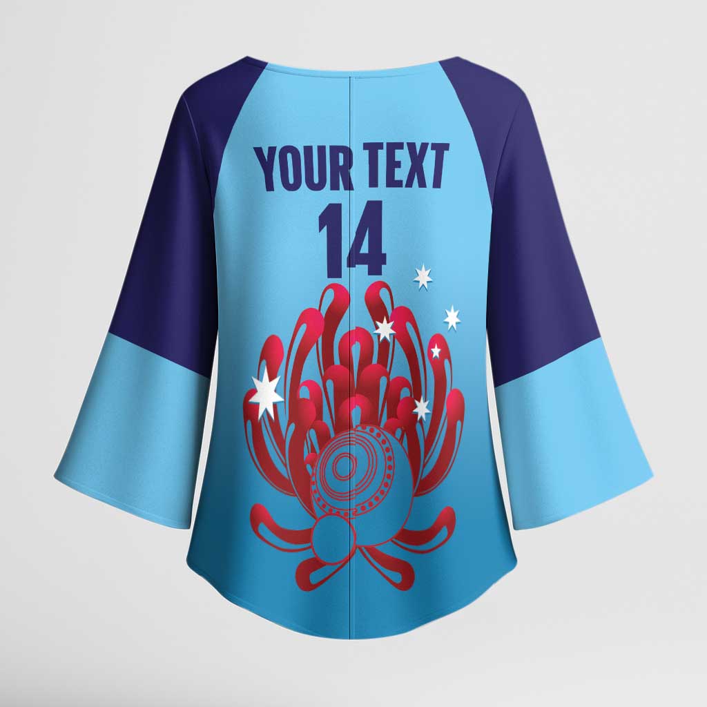 Custom New South Wales Bowls Australia Kimono Sleeve Blouse Go Champions NSW Waratah - Aussie Hoodie