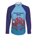 Custom New South Wales Bowls Australia Long Sleeve Button Shirt Go Champions NSW Waratah - Aussie Hoodie