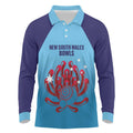 Custom New South Wales Bowls Australia Long Sleeve Polo Shirt Go Champions NSW Waratah - Aussie Hoodie