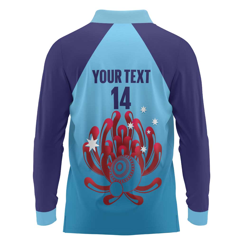 Custom New South Wales Bowls Australia Long Sleeve Polo Shirt Go Champions NSW Waratah - Aussie Hoodie
