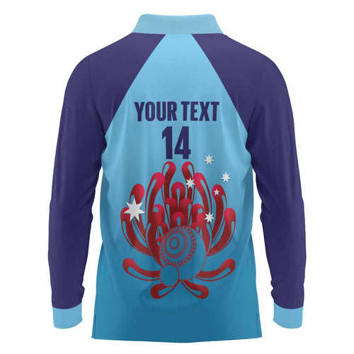 Custom New South Wales Bowls Australia Long Sleeve Polo Shirt Go Champions NSW Waratah - Aussie Hoodie