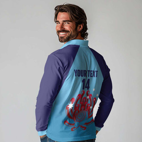 Custom New South Wales Bowls Australia Long Sleeve Polo Shirt Go Champions NSW Waratah - Aussie Hoodie