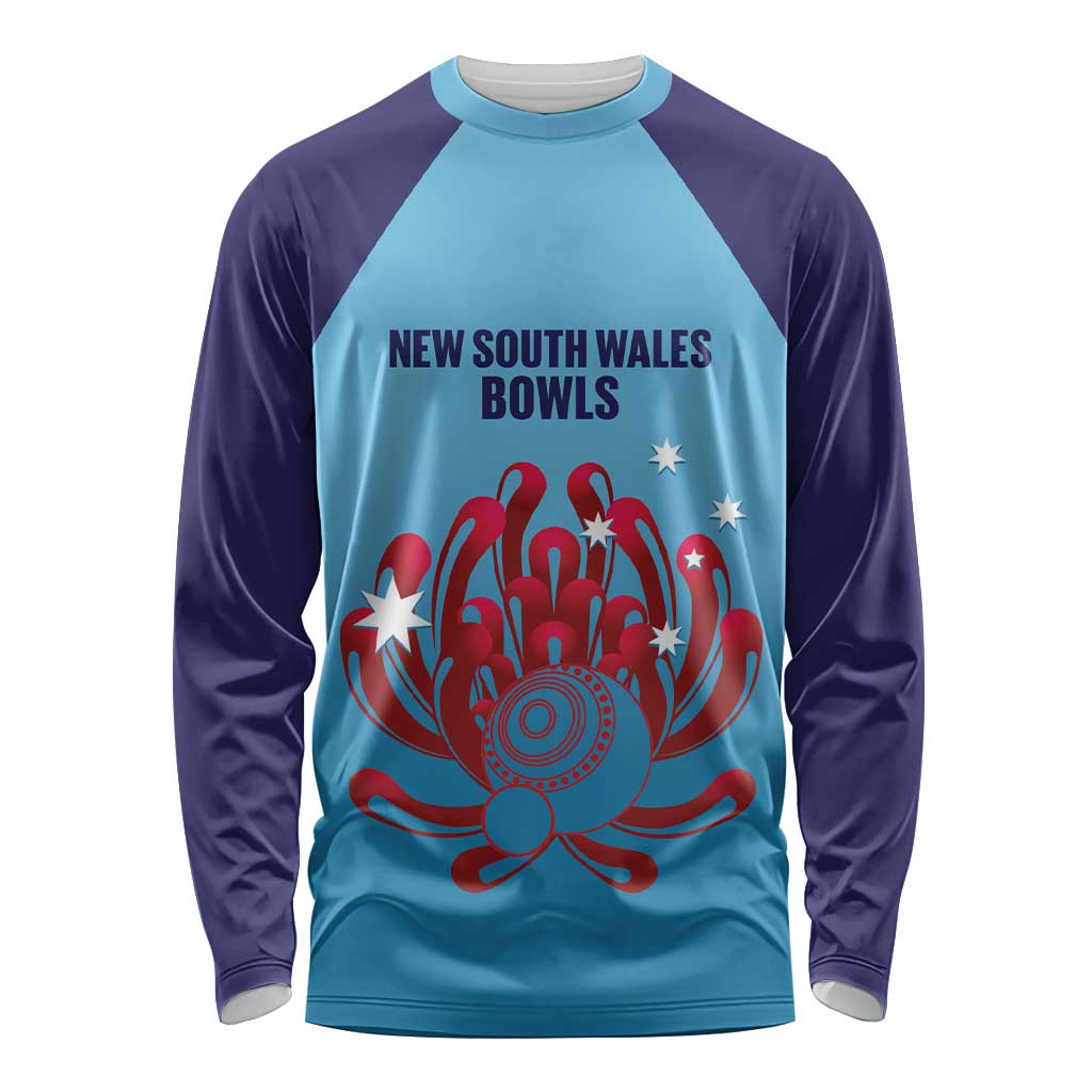 Custom New South Wales Bowls Australia Long Sleeve Shirt Go Champions NSW Waratah - Aussie Hoodie