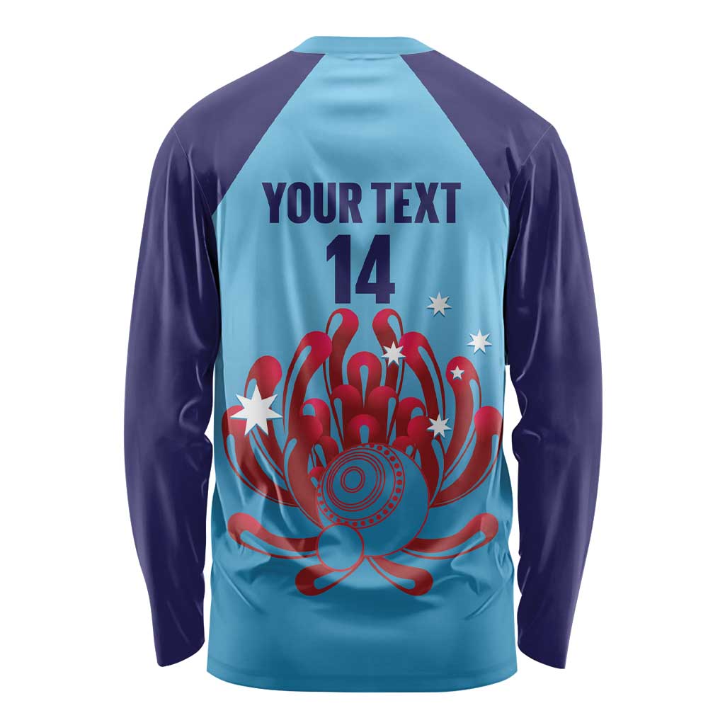 Custom New South Wales Bowls Australia Long Sleeve Shirt Go Champions NSW Waratah - Aussie Hoodie