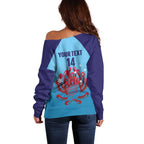 Custom New South Wales Bowls Australia Off Shoulder Sweater Go Champions NSW Waratah - Aussie Hoodie