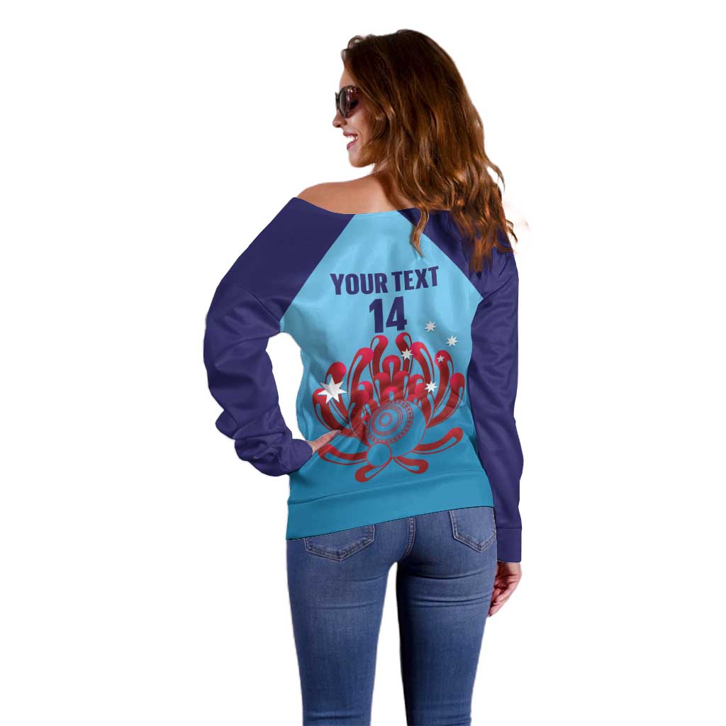 Custom New South Wales Bowls Australia Off Shoulder Sweater Go Champions NSW Waratah - Aussie Hoodie