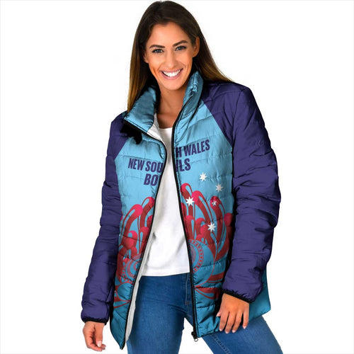 Custom New South Wales Bowls Australia Padded Jacket Go Champions NSW Waratah - Aussie Hoodie