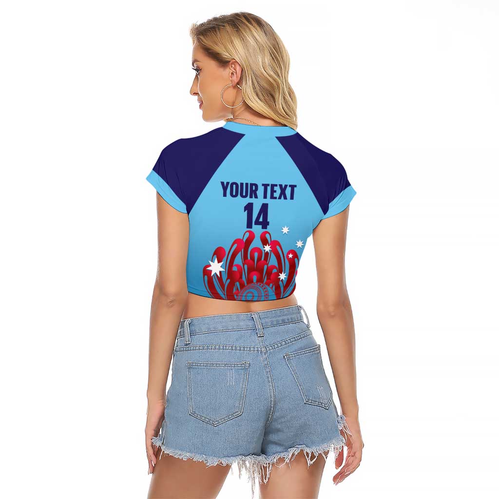 Custom New South Wales Bowls Australia Raglan Cropped T Shirt Go Champions NSW Waratah - Aussie Hoodie