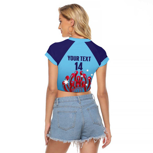 Custom New South Wales Bowls Australia Raglan Cropped T Shirt Go Champions NSW Waratah - Aussie Hoodie