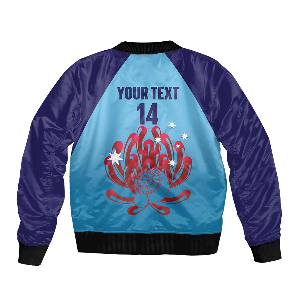 Custom New South Wales Bowls Australia Sleeve Zip Bomber Jacket Go Champions NSW Waratah - Aussie Hoodie
