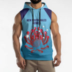Custom New South Wales Bowls Australia Sleeveless Hoodie Go Champions NSW Waratah - Aussie Hoodie