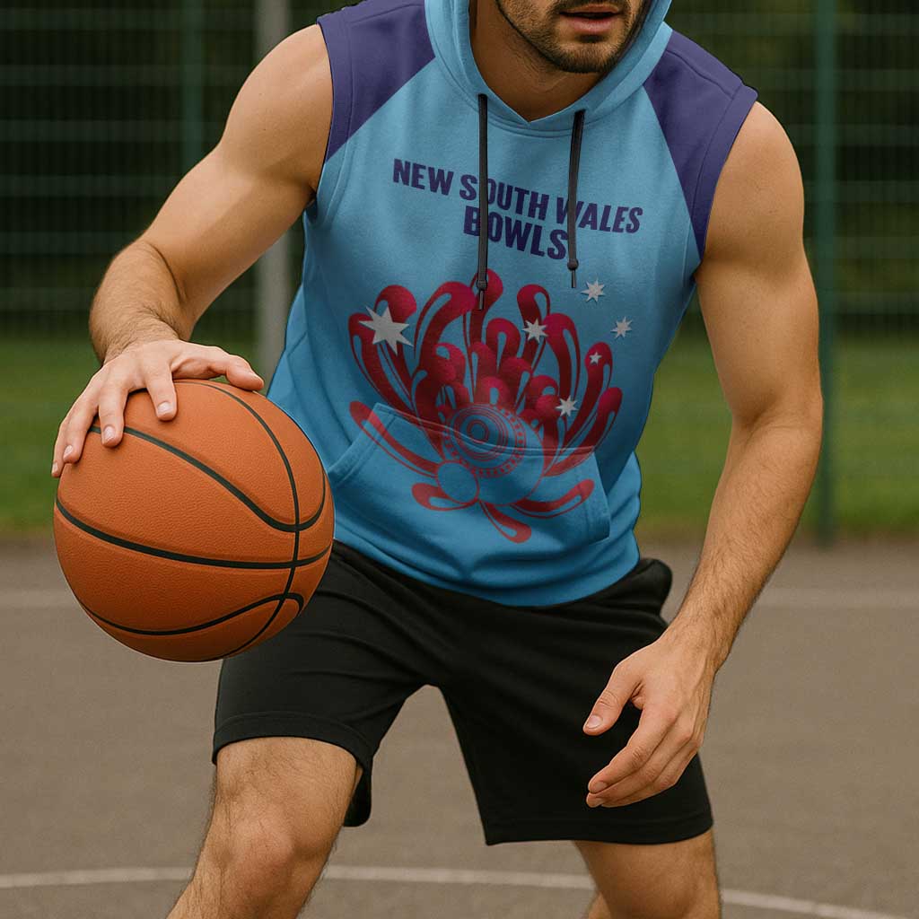 Custom New South Wales Bowls Australia Sleeveless Hoodie Go Champions NSW Waratah - Aussie Hoodie