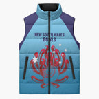 Custom New South Wales Bowls Australia Sleeveless Puffer Jacket Go Champions NSW Waratah - Aussie Hoodie