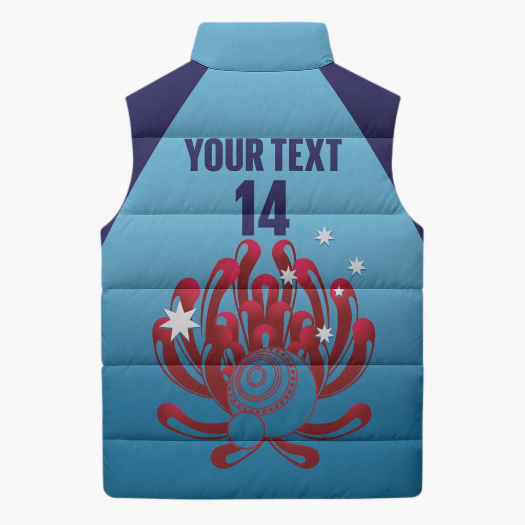 Custom New South Wales Bowls Australia Sleeveless Puffer Jacket Go Champions NSW Waratah - Aussie Hoodie
