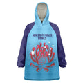 Custom New South Wales Bowls Australia Wearable Blanket Hoodie Go Champions NSW Waratah - Aussie Hoodie