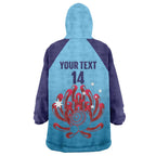 Custom New South Wales Bowls Australia Wearable Blanket Hoodie Go Champions NSW Waratah - Aussie Hoodie