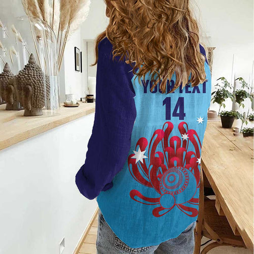 Custom New South Wales Bowls Australia Women Casual Shirt Go Champions NSW Waratah - Aussie Hoodie