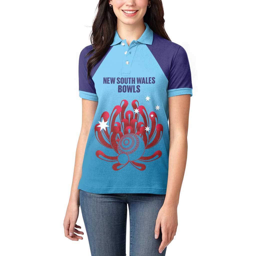 Custom New South Wales Bowls Australia Women Polo Shirt Go Champions NSW Waratah - Aussie Hoodie