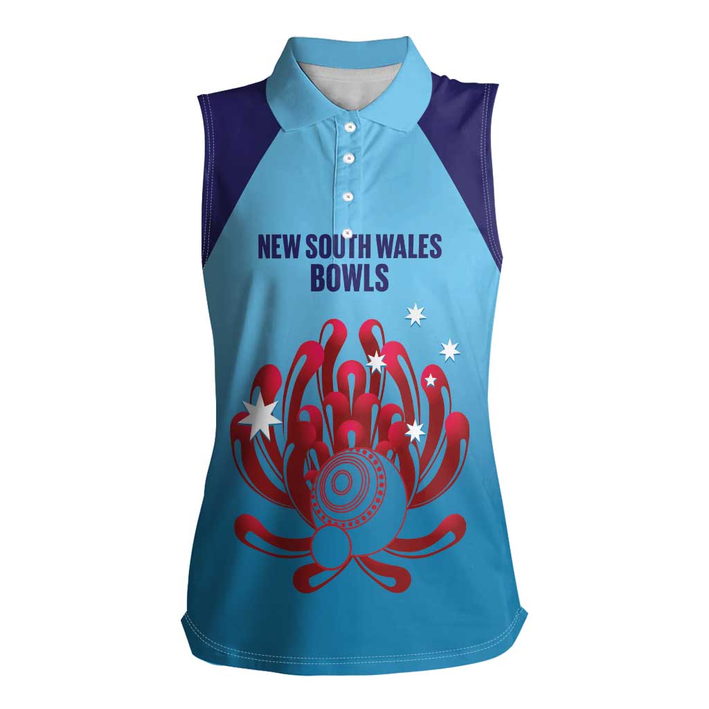 Custom New South Wales Bowls Australia Women Sleeveless Polo Shirt Go Champions NSW Waratah - Aussie Hoodie