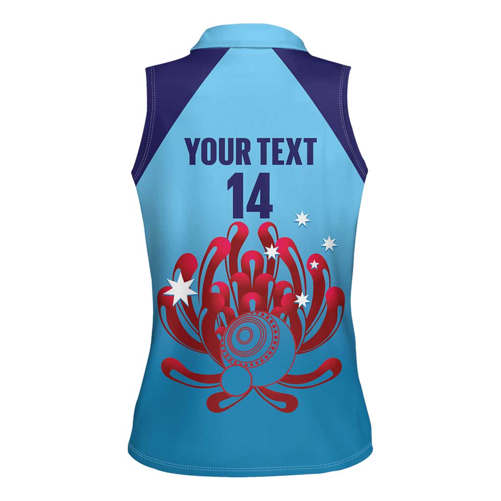 Custom New South Wales Bowls Australia Women Sleeveless Polo Shirt Go Champions NSW Waratah - Aussie Hoodie