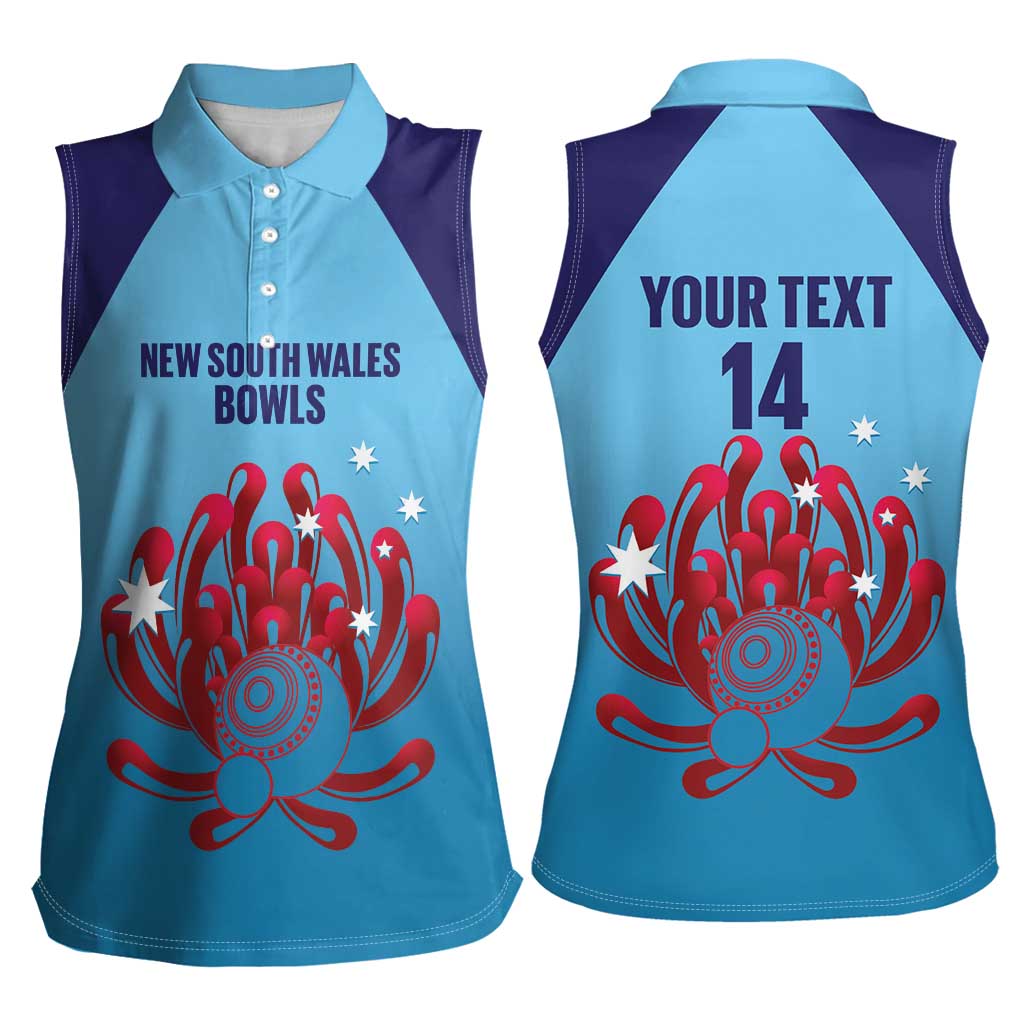 Custom New South Wales Bowls Australia Women Sleeveless Polo Shirt Go Champions NSW Waratah - Aussie Hoodie