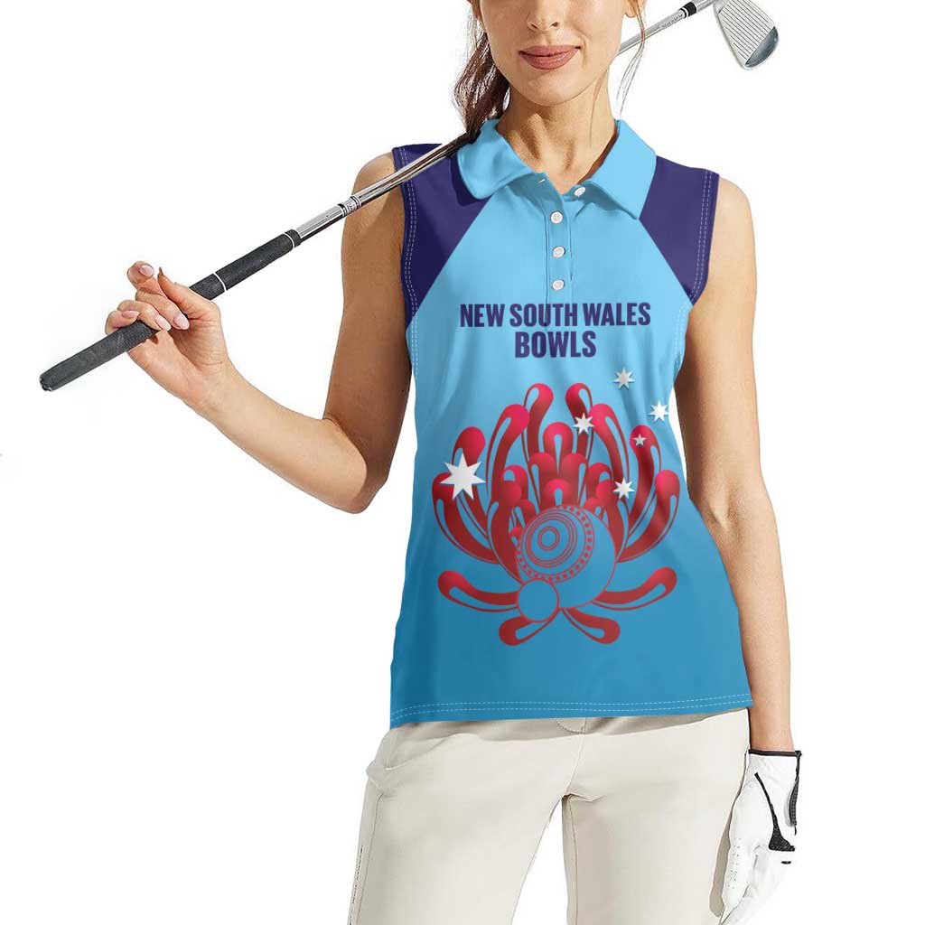 Custom New South Wales Bowls Australia Women Sleeveless Polo Shirt Go Champions NSW Waratah - Aussie Hoodie