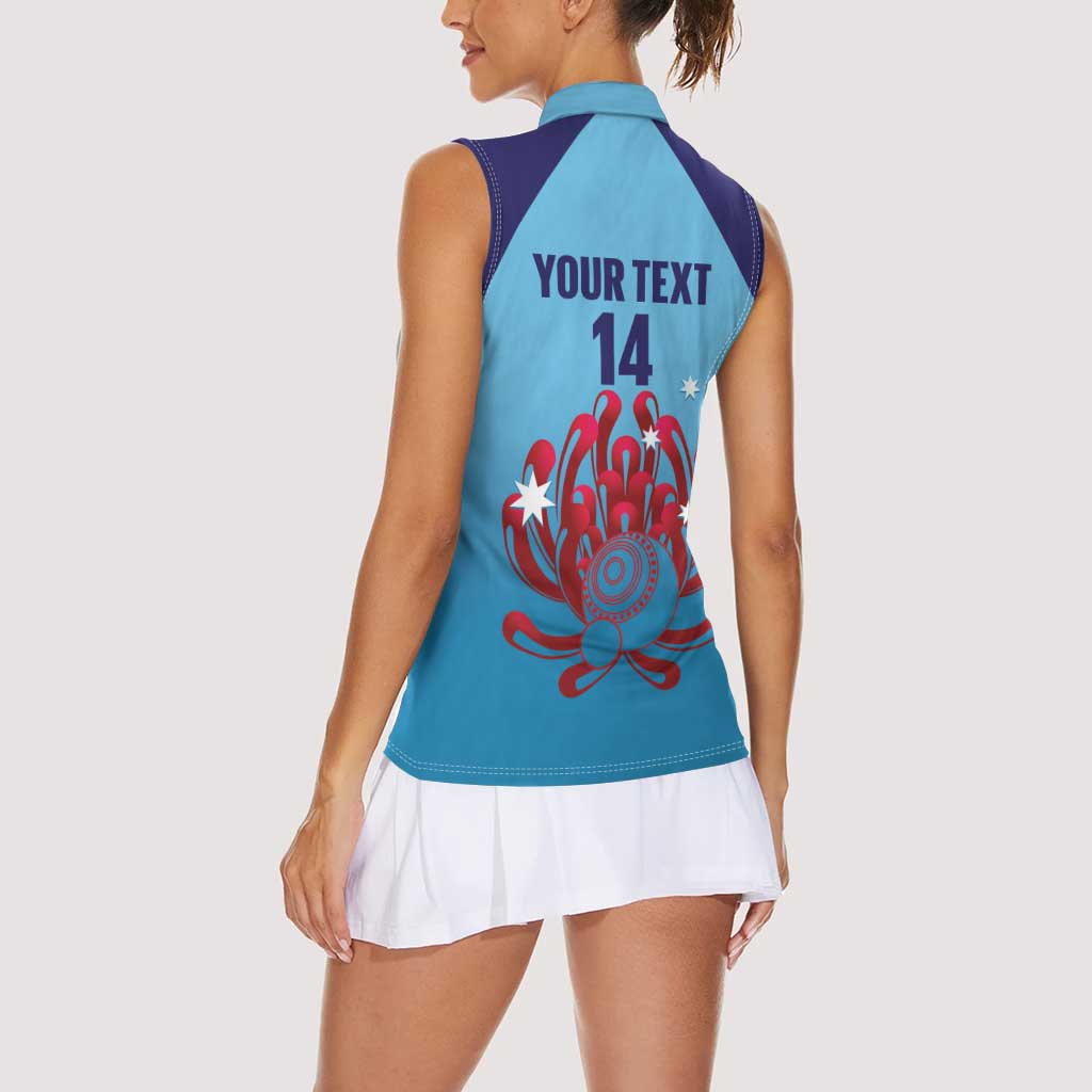 Custom New South Wales Bowls Australia Women Sleeveless Polo Shirt Go Champions NSW Waratah - Aussie Hoodie